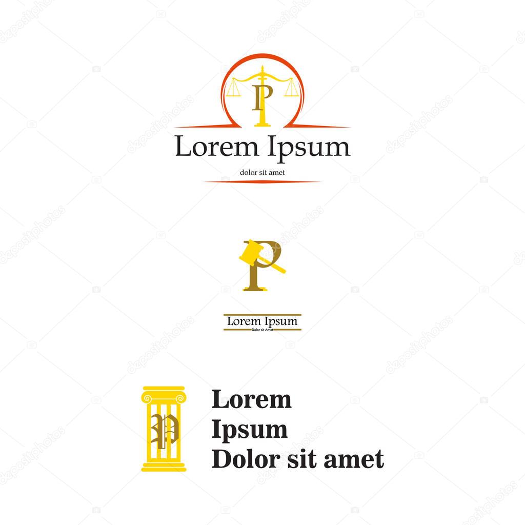 Letter P law and attorney logo, elegant law and attorney firm vector logo design. Corporate, brand, identity