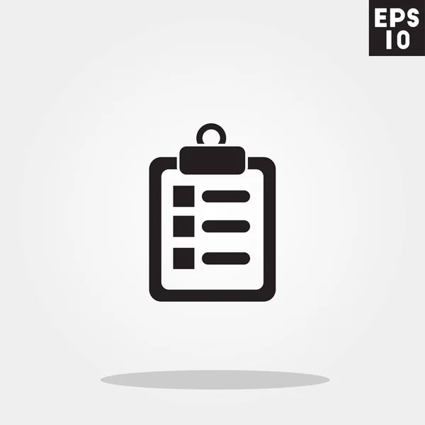 Gemide gri arka plan üzerinde izole trendy düz stil listesi simgesini dikkat edin. Hastane, sağlık sembol, tasarım, logo, kullanıcı arabirimi için. Vektör çizim, Eps10.