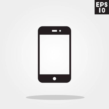 Gri arka plan üzerinde izole trendy düz stil Smartphone simgesini. Internet ve office simgesi tasarım, logo, UI. Vektör çizim, Eps10.