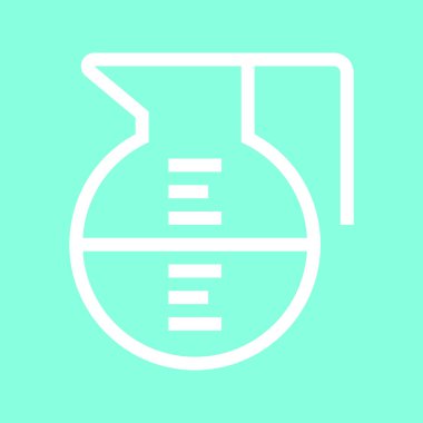 Gri arka plan üzerinde izole trendy düz stil kahve pot simgesini. Mutfak tasarım, logo, UI simgesi. Vektör çizim, Eps10.