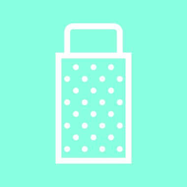 Gri arka plan üzerinde izole trendy düz stil rende simgesini. Mutfak tasarım, logo, UI simgesi. Vektör çizim, Eps10.