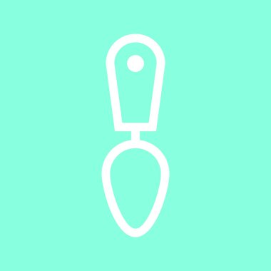 Gri arka plan üzerinde izole trendy düz stil büyük kaşık simgesini. Mutfak tasarım, logo, UI simgesi. Vektör çizim, Eps10.