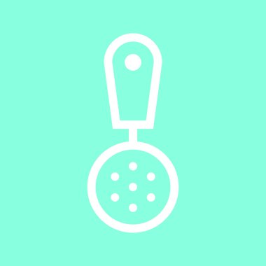 Süzgeç fry simgesini gri arka plan üzerinde izole trendy düz stil. Mutfak tasarım, logo, UI simgesi. Vektör çizim, Eps10.