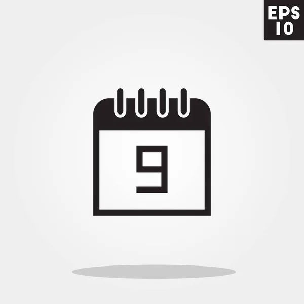 Icono de calendario en estilo plano de moda aislado sobre fondo gris. Símbolo de Internet y oficina para su diseño, logotipo, interfaz de usuario. Ilustración vectorial, EPS10 . — Vector de stock