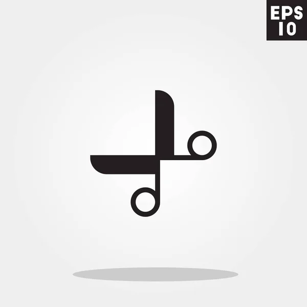 Scissor-ikonen i trendiga platt stil isolerad på grå bakgrund. Internet och office symbol för din design, logotyp, Ui. Vektorillustration, Eps10. — Stock vektor