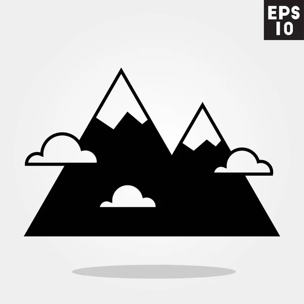 Icône de montagne dans un style plat tendance isolé sur fond gris. Symbole de camping pour votre design, logo, UI. Illustration vectorielle, EPS10 . — Image vectorielle