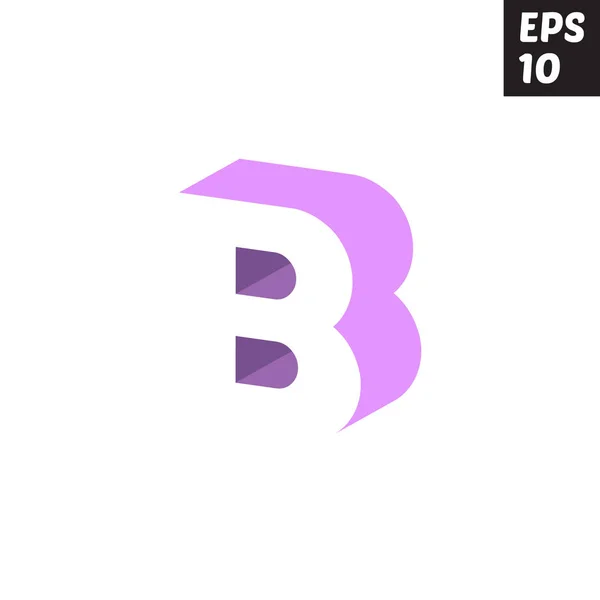 Lettre initiale B motif logo minuscule bloc violet violet — Image vectorielle