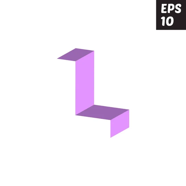 Lettre initiale L motif logo minuscule bloc violet violet — Image vectorielle