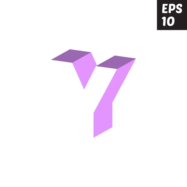 Initial letter Y lowercase logo design template block violet purple — Stock Vector