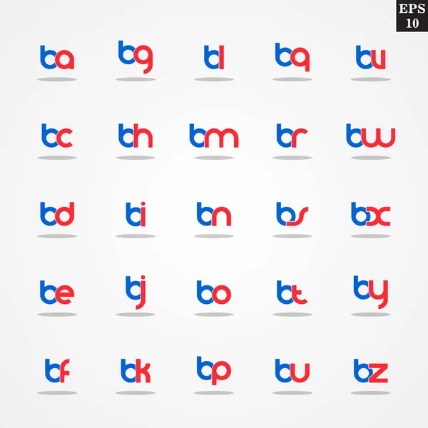 Carta inicial B compilación de A a Z en minúsculas diseño de la plantilla de diseño colorido — Vector de stock