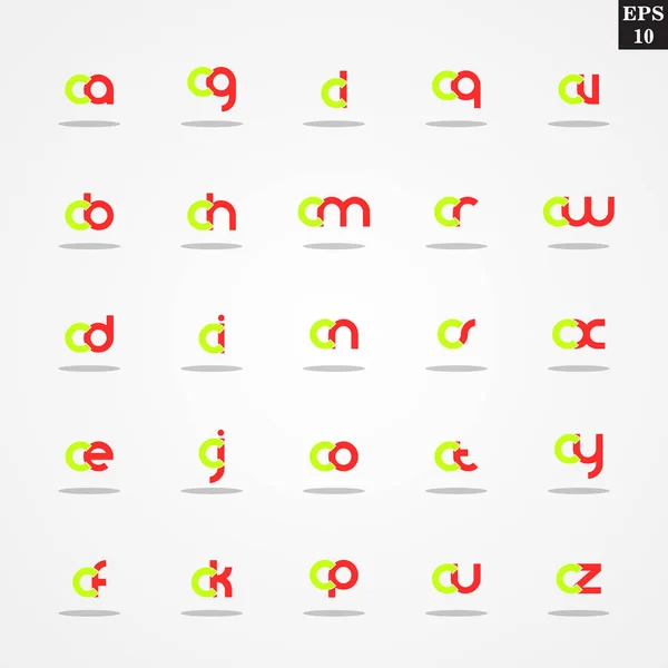Carta inicial C compilación de A a Z en minúsculas diseño de la plantilla de diseño colorido — Vector de stock
