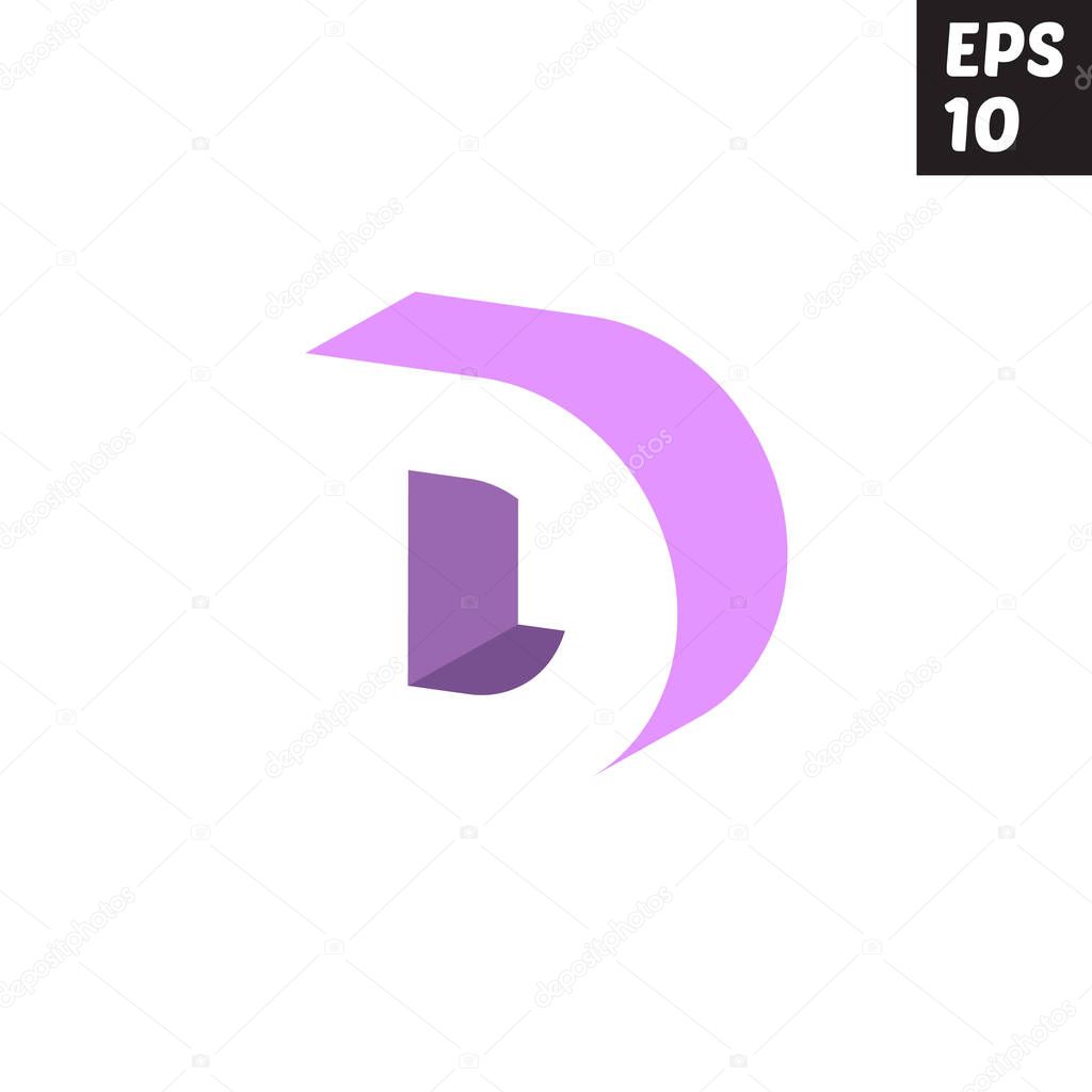 D logo initial letter alphabetical template colorful branding negative space block