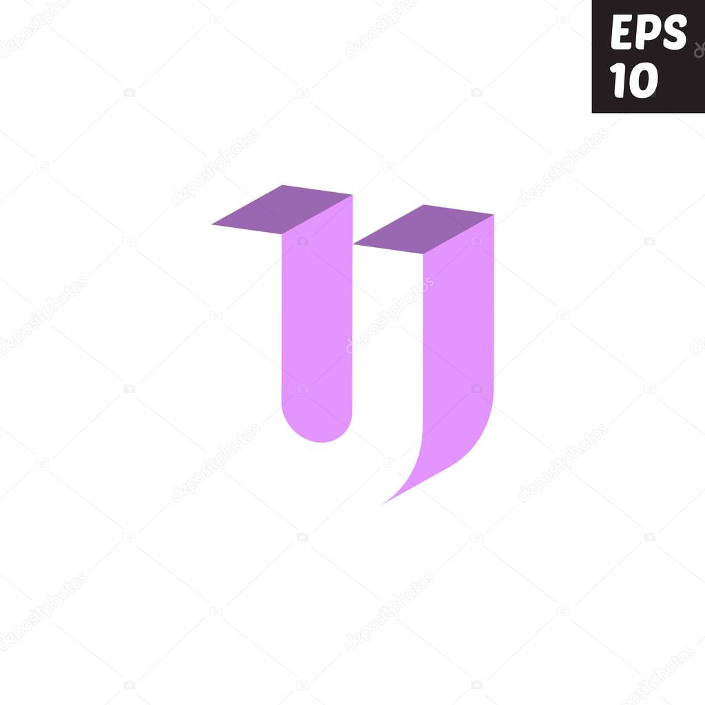 U logo initial letter alphabetical template colorful branding negative space block