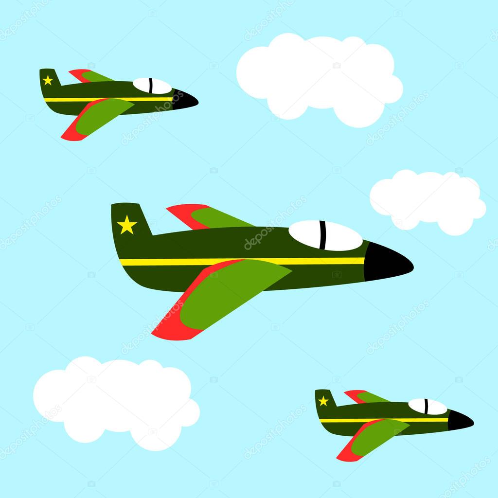 Air force patrol military for child and kid cartoon illustration flat