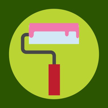 Boya simgesi gri arka plan üzerinde izole trendy düz stil haddeleme. İnşaat, tasarım, logo, UI simgesi. Vektör çizim, Eps10.