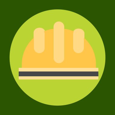 İnşaat kask gri arka plan üzerinde izole trendy düz stil simgesinde. İnşaat, tasarım, logo, UI simgesi. Vektör çizim, Eps10.