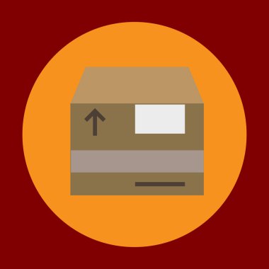 Kutu paket simgesi gri arka plan üzerinde izole trendy düz tarzı. Tasarım, logo, kullanıcı arabirimi için teslim sembolü. Vektör çizim, Eps10.