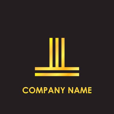 İlk harf Ll zarif altın küçük harf logo şablonu siyah arka plan yansıması
