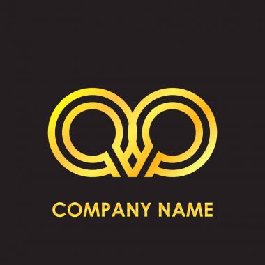 İlk harf Qq zarif altın küçük harf logo şablonu siyah arka plan yansıması