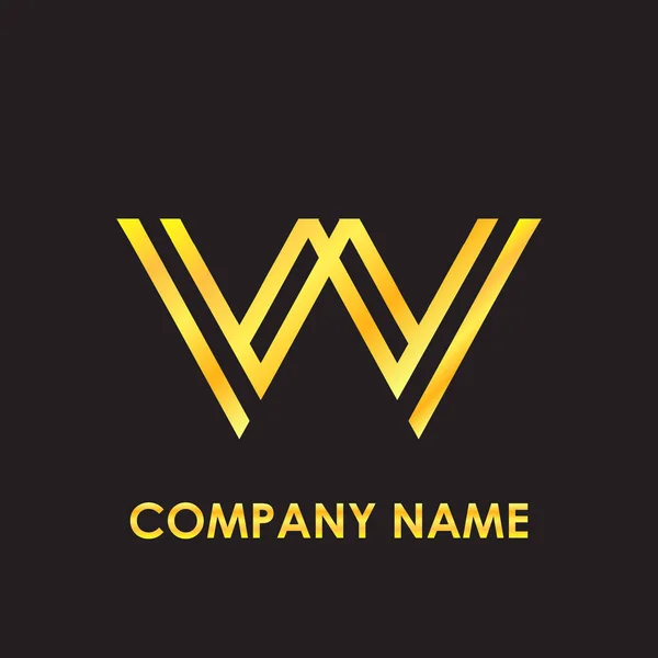 Letra inicial VV elegante modelo de logotipo en minúscula reflejado oro en fondo negro — Vector de stock