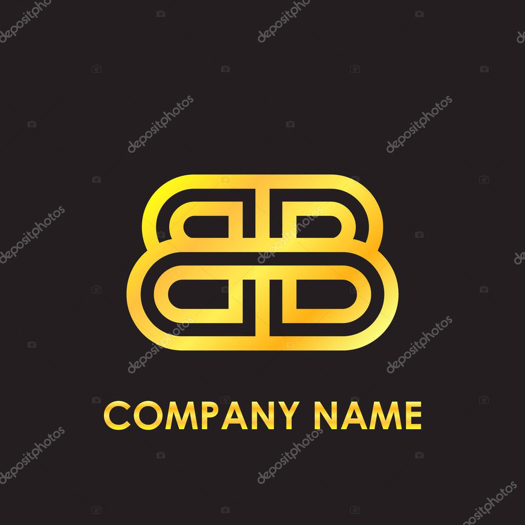 Initial letter gold version, elegant for business identity