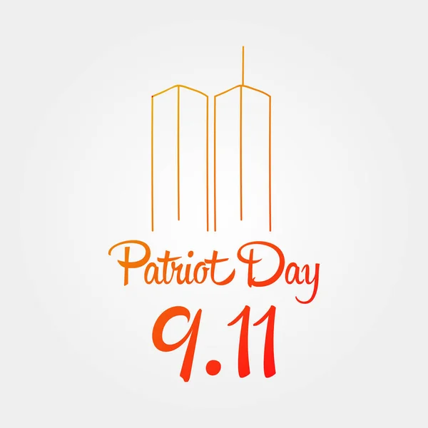 Patriot day, simple memorial design vector illustration 11 september. USA accident, world trade centre, we will never forget. Hand draw style, simple doodle. — Stock Vector