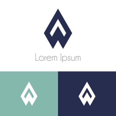 Renkli logo şablonu, şirket marka için iki önizleme tek renkli geometrik simgesiyle