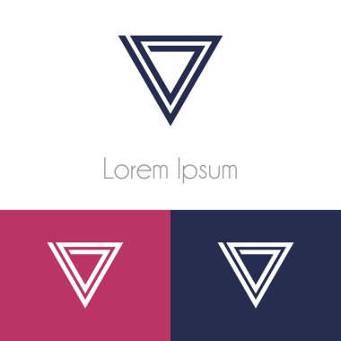 Renkli logo şablonu, şirket marka için iki önizleme tek renkli geometrik simgesiyle