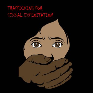 Human Trafficking Awareness Day, four type illustration of human trafficking in vector. clipart