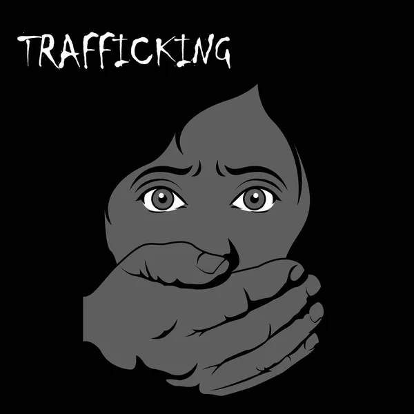 Mänsklig Trafficking Awareness Day Fyra Skriver Illustration Människohandel Vektor — Stock vektor