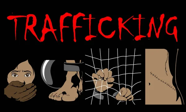 人口贩运宣传日 四类型的人口贩运矢量图 — 图库矢量图片