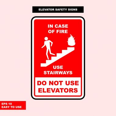 Asansör işareti vektör stil versiyonunda, kullanımı kolay ve gemide yazdırma