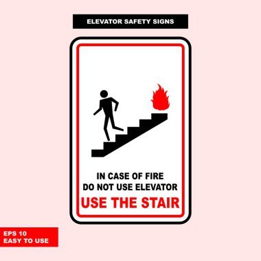 Asansör işareti vektör stil versiyonunda, kullanımı kolay ve gemide yazdırma