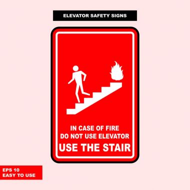 Asansör işareti vektör stil versiyonunda, kullanımı kolay ve gemide yazdırma