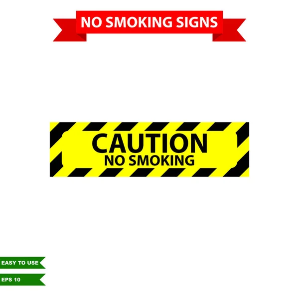 Caution Stop Smoking Air Clean Area Sign Vector Style Version — Stock Vector