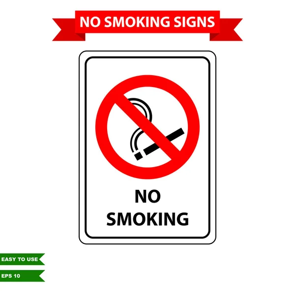 Caution Stop Smoking Air Clean Area Sign Vector Style Version — Stock Vector