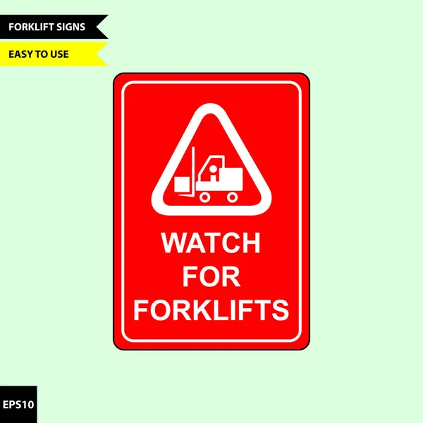 Avertissement Circulation Des Chariots Élévateurs Avertissement Pour Signalisation Piétonne Version — Image vectorielle