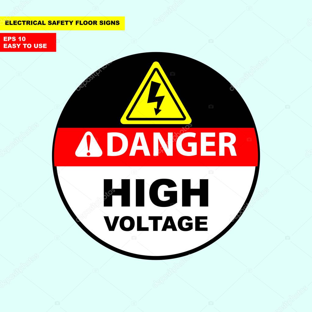 Danger high voltage, electric hazard sign in vector style version, easy to use and print