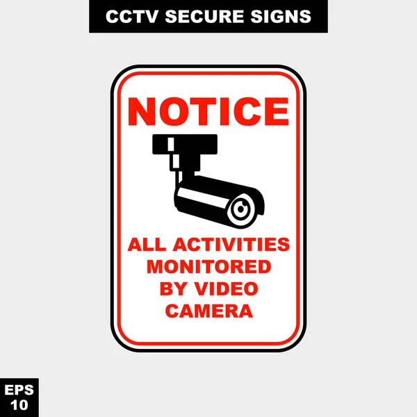 Cctv Alarma Monitoreado Señal Cámara Vídeo Horas Versión Estilo Vectorial — Archivo Imágenes Vectoriales