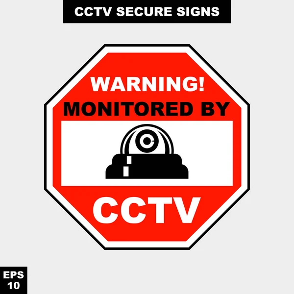 Cctv Alarma Monitoreado Señal Cámara Vídeo Horas Versión Estilo Vectorial — Archivo Imágenes Vectoriales