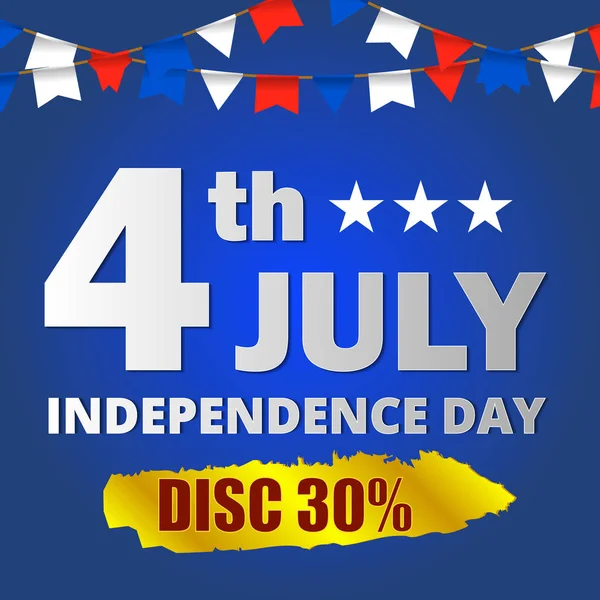 Feliz Dia Independência Dos Eua Julho Design Para Saudação Venda — Vetor de Stock