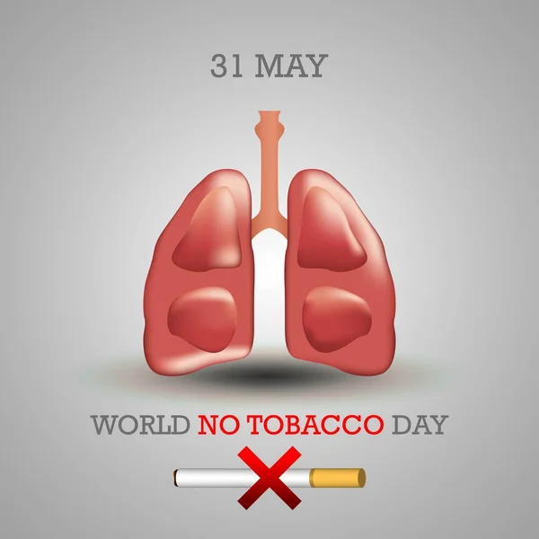 World Tobacco Day Ilustração Para Conceito Pare Fumar Doença Pulmonar —  Vetores de Stock