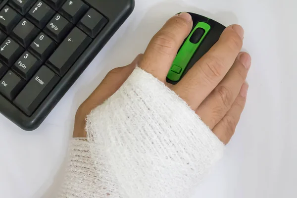 bilgisayar fare erkek bandajlı elinde 