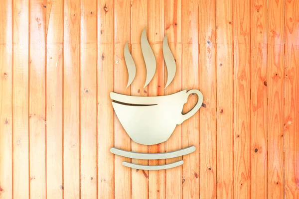 Coffee cup with smoke on wood background — Stock Photo, Image