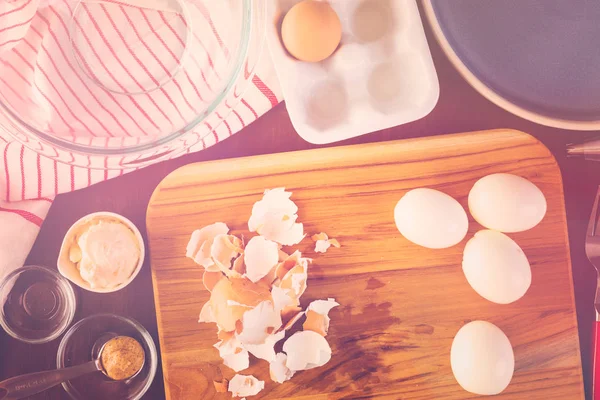 Deviled eieren bekijken — Stockfoto