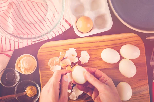 Baharatlı ve acılı yumurta görünümü — Stok fotoğraf