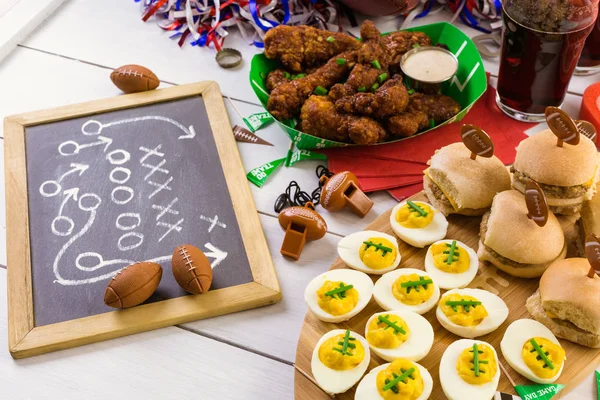 Snacks for watching football game — Stock Photo, Image