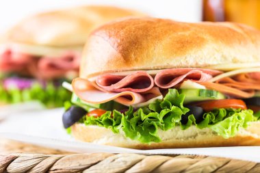 Sub sandwiches with cola clipart