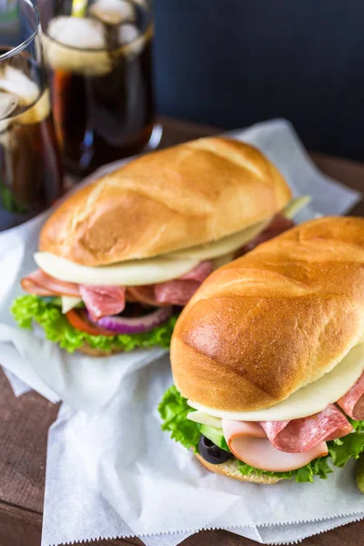 Sub Sandwiches mit frischem Gemüse — Stockfoto