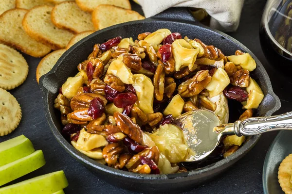 Caramel nut and cranberry appetizer — Stock Photo, Image